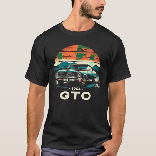1964 64 GTOクラシック車の古い学校の筋肉ヴィンテージ Tシャツ (正面)