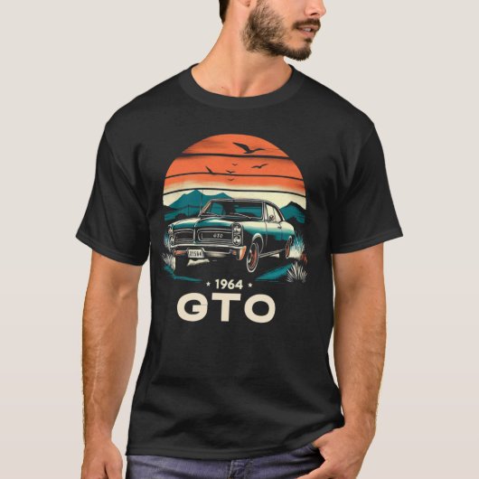 1964 64 GTOクラシック車の古い学校の筋肉ヴィンテージ Tシャツ (正面)