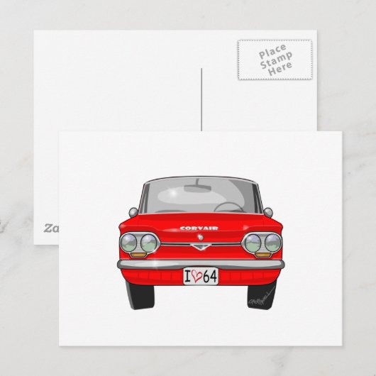 1964 Corvair前面 ポストカード (正面/裏面)