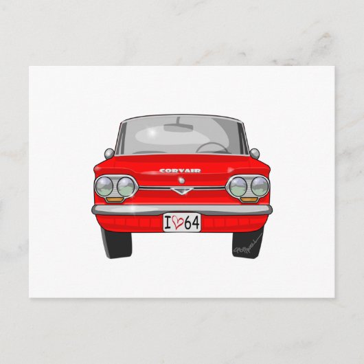 1964 Corvair前面 ポストカード (正面)