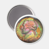 1964-Dジェファーソン・ニッケル磁石 マグネット (正面/裏面)