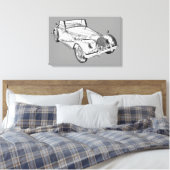 1964 Morgan Plus 4スポーツカーイラストレーション キャンバスプリント (インサイチュ (寝室))