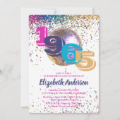 1965ディスコ60thカラフルバースデーパーティーCustomizab 招待状 (正面)