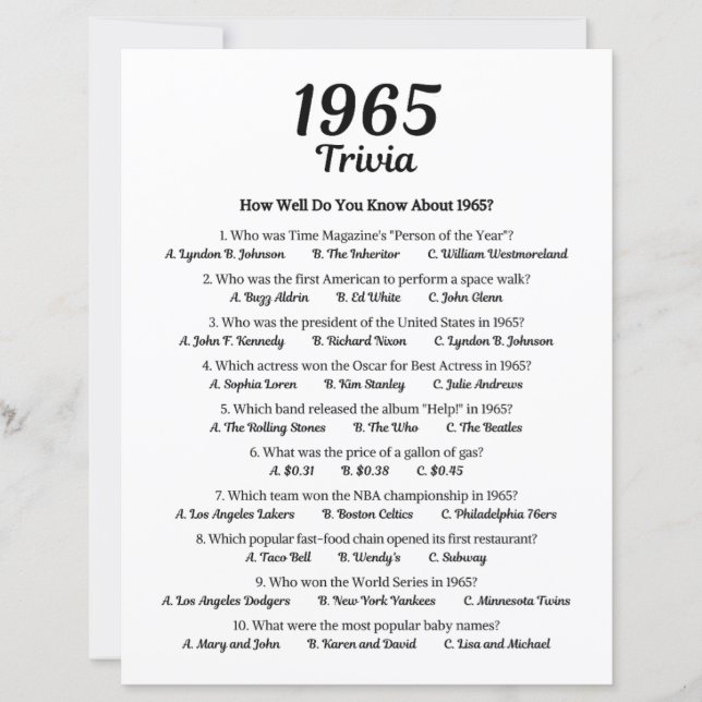 1965トリビアゲーム (正面)