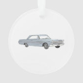 1965プリマス毛皮ブルーモパールアメリカンファミリーカー オーナメント (裏面)
