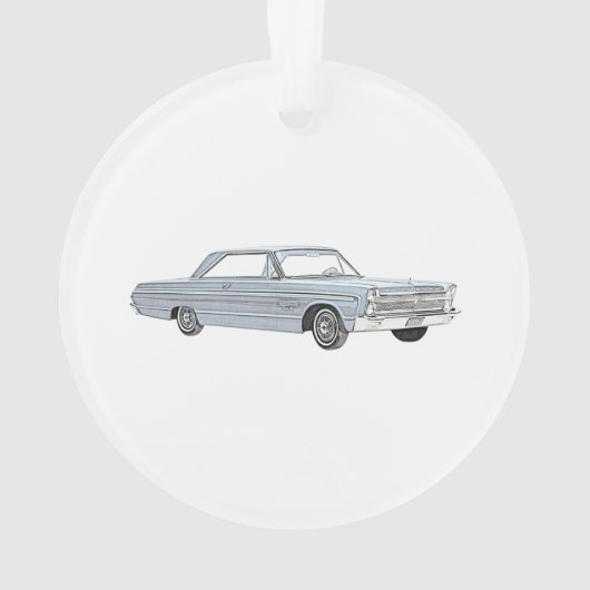 1965プリマス毛皮ブルーモパールアメリカンファミリーカー オーナメント (裏面)