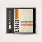 1965レトロストライプヴィンテージポスター60誕生日 タペストリー (正面(横))