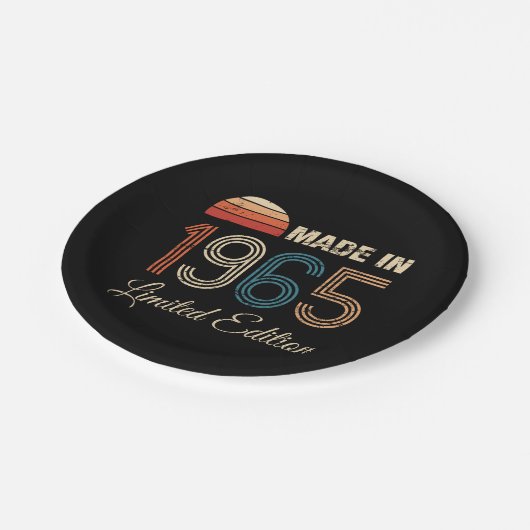 1965ヴィンテージ60誕生日 ペーパープレート (アングル)
