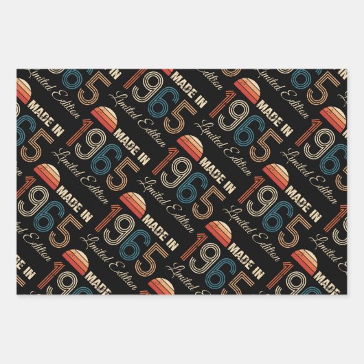 1965ヴィンテージ60誕生日 ラッピングペーパーシート (正面3)