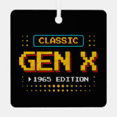 1965世代Xレトロゲーマークラシックゲーム誕生日 メタルオーナメント (裏面)