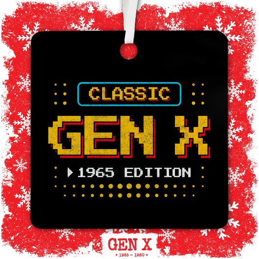 1965世代Xレトロゲーマークラシックゲーム誕生日 メタルオーナメント