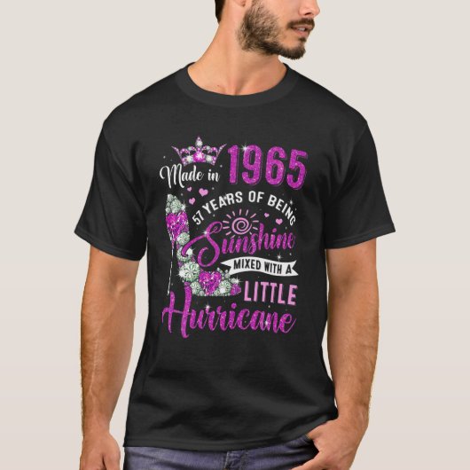 1965年に作られた57歳のギフト女性サンシャイン57T Tシャツ (正面)
