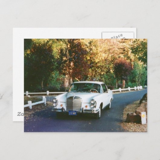 1965年のベンツ220SEbのクーペのクラシック車 ポストカード (正面/裏面)