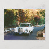 1965年のベンツ220SEbのクーペのクラシック車 ポストカード (正面)