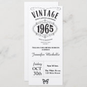 1965年のヴィンテージの誕生日の招待状 招待状 (正面/裏面)