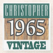 1965年の名前のヴィンテージガラスコースター ガラスコースター (正面)
