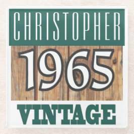 1965年の名前のヴィンテージガラスコースター ガラスコースター