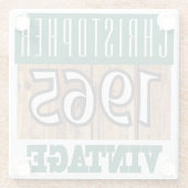 1965年の名前のヴィンテージガラスコースター ガラスコースター (裏面)