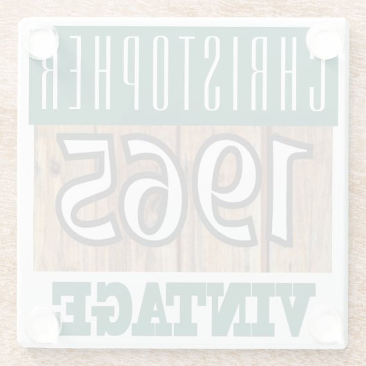 1965年の名前のヴィンテージガラスコースター ガラスコースター (裏面)