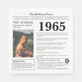 1965年の新聞の誕生日トリビア スタンダードランチョンナプキン