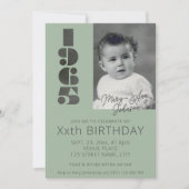 1965年の60歳の生誕生まれ生写真ティール（緑がかった色）緑 招待状 (正面)