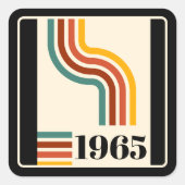 1965年レトロストライプヴィンテージポスター スクエアシール (正面)