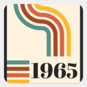 1965年レトロストライプヴィンテージポスター スクエアシール (正面)