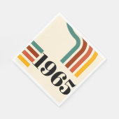 1965年レトロストライプヴィンテージポスター スタンダードランチョンナプキン (角)