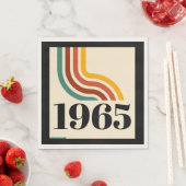 1965年レトロストライプヴィンテージポスター スタンダードランチョンナプキン (インサイチュ)