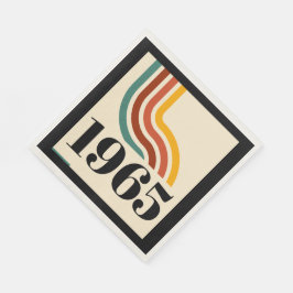 1965年レトロストライプヴィンテージポスター スタンダードランチョンナプキン