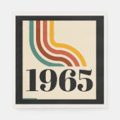 1965年レトロストライプヴィンテージポスター スタンダードランチョンナプキン (正面)