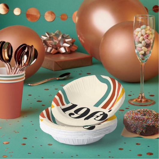 1965年レトロストライプヴィンテージポスター ペーパーボウル (複数)