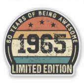 1965年レトロ60歳の誕生日お祝い シール (正面)