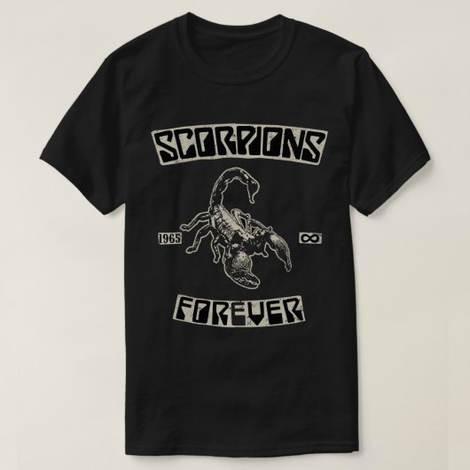 1965年以来の公式スコーピオンズフォーエバー黒いパルロフ Tシャツ (デザイン正面)