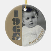 1965年生まれの方への60歳の誕生日プレゼント オーナメント (正面)