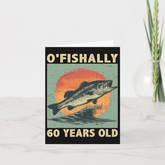 1965年生まれの60歳の釣り人・漁師のための60歳の誕生日お祝いギフト カード (正面)