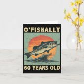 1965年生まれの60歳の釣り人・漁師のための60歳の誕生日お祝いギフト カード (黄色い花)