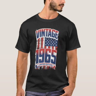 1965年生まれアメリカ国旗のおもしろい60番目の誕生田ヴィンテージ Tシャツ