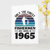 1965年生まれ60誕生日魚釣りギフトの漁師 カード (黄色い花)