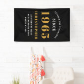 1965年生まれ 誕生日60歳 ブラックゴールド [名前] 横断幕 (インサイチュ)