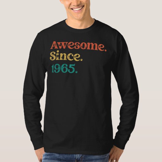 1965年素晴らしから70年代60年代レトロ誕生日パーティー Tシャツ (正面)