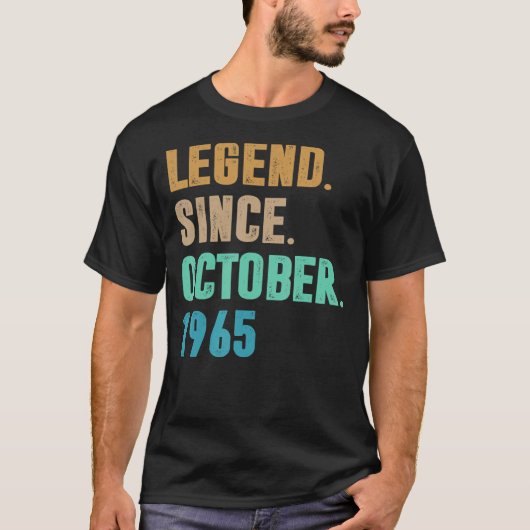 1965年10月57誕生以来57歳の伝説 Tシャツ (正面)