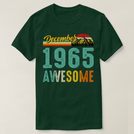 1965年12月誕生日ギフトシャツヴィンテージ12月 Tシャツ (デザイン正面)