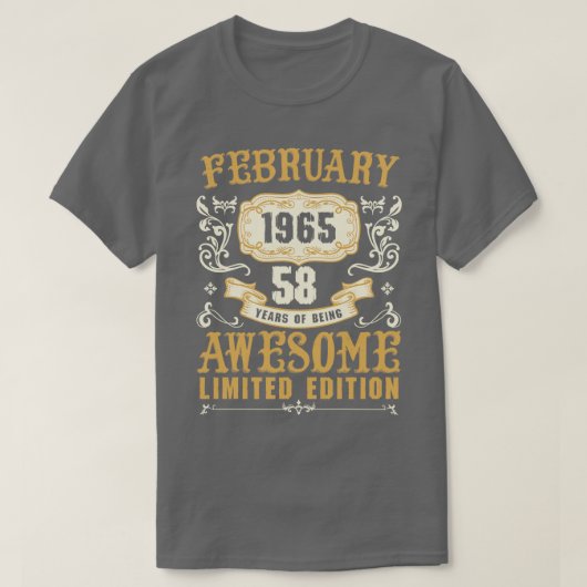 1965年2月58年素晴らし限定Ed Tシャツ (デザイン正面)
