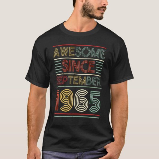 1965年9月から素晴らしい 57歳の誕生日おめでとう Tシャツ (正面)