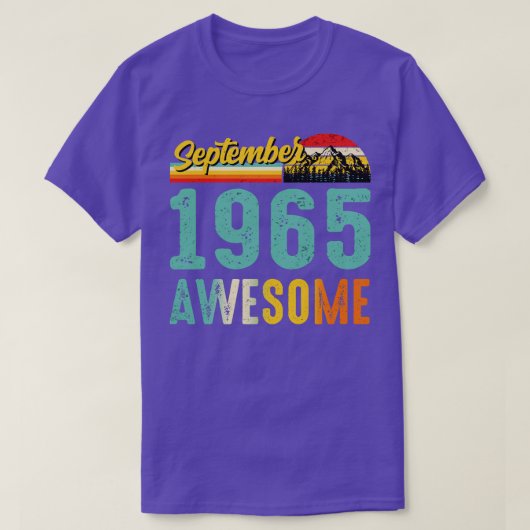 1965年9月誕生日ギフトシャツヴィンテージ9月 Tシャツ (デザイン正面)
