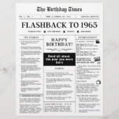 1965年 誕生日の新聞(白黒) (正面)