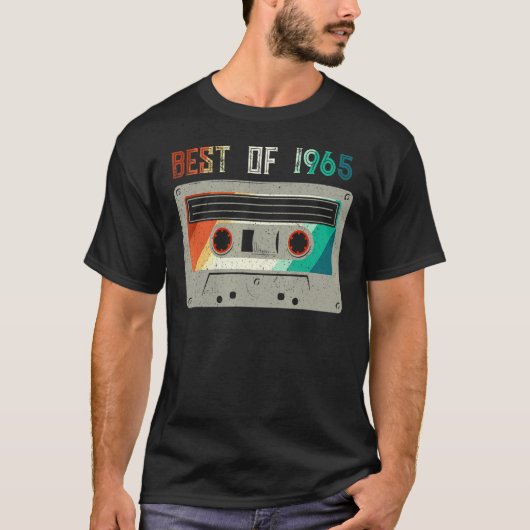1965最高の年の誕生日ヴィンテージレトロ音楽Cas Tシャツ (正面)