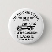 1965生まれ年のヴィンテージ誕生日ギフト 缶バッジ (正面)