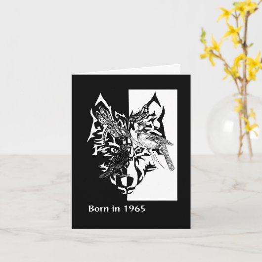 1965生まれ年の誕生日おもしろいファクトカード カード (黄色い花)